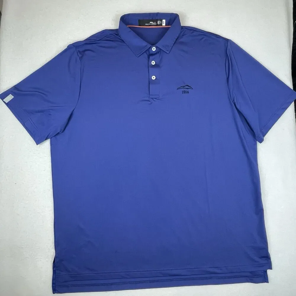 Polo Ralph Lauren Mens RLX THE RESERVE Golf Club Polo Shirt Blue-XL